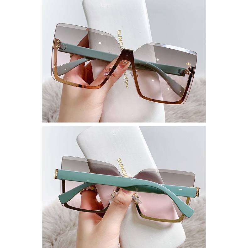 Kacamata Hitam Pelindung UV400 Bahan Metal Gaya Korea Untuk Wanita
