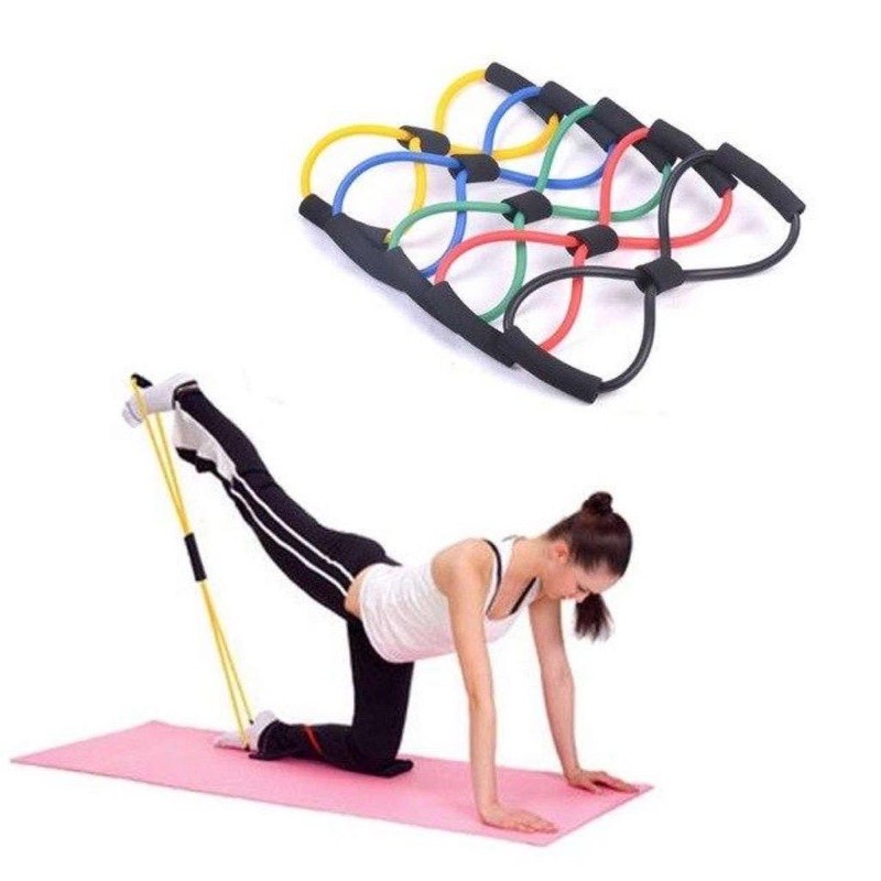 Tali Elastis Yoga Alat Olah Raga Elastic Band Fitness Gym Tali Karet Pilates Stretch Rope