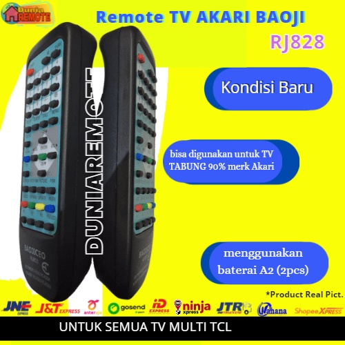 Remot Remote TV Tabung Slim Flat AKARI series tanpa setting