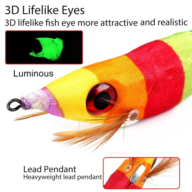 Sougayilang 10 cm/10g Gurita Udang Umpan Fishing Lure Desain Bercahaya Memancing Umpan Untuk Memancing Di Luar Ruangan