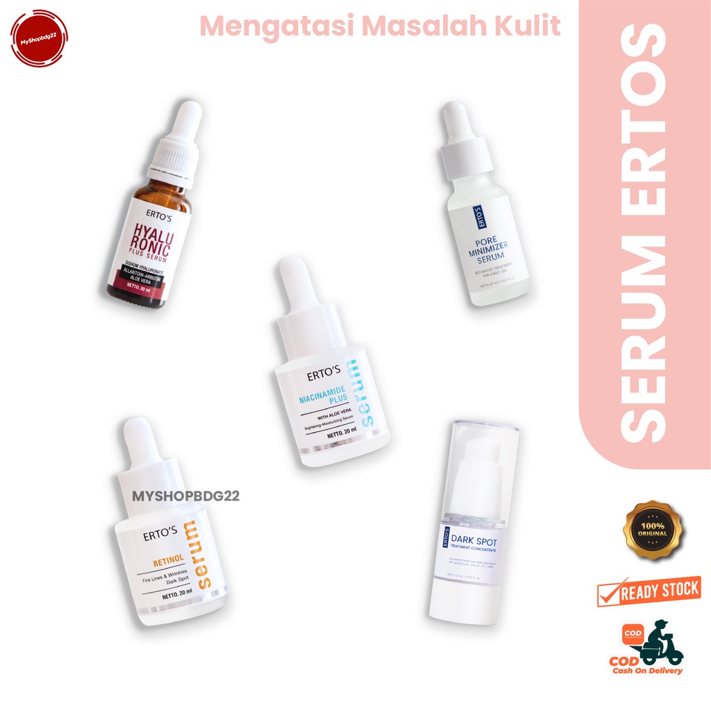 Serum Ertos Retinol Niacinamide Hyaluronic Dark Spot Perawatan Kecantikan Kulit Wajah Atasi Pori Pori Besar By Myshopbdg22