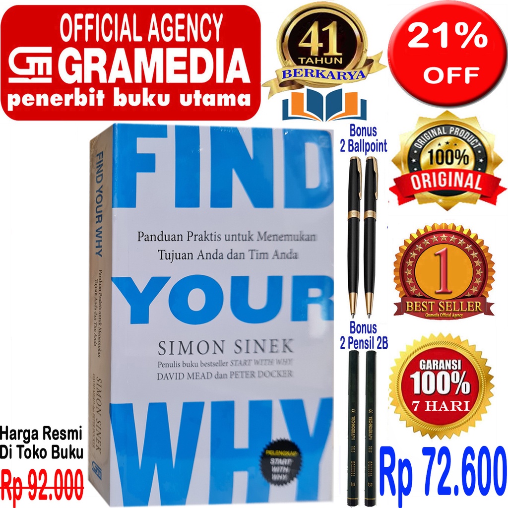 Buku Find Your Why - Simon Sinek - Original & Segel