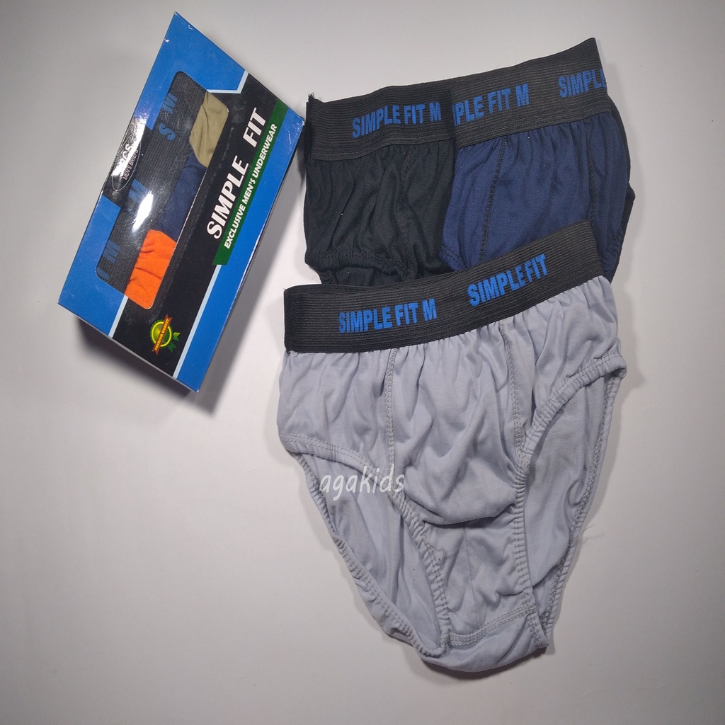 3 Pcs CD Celana Dalam Pria Dewasa Simple Fit Box