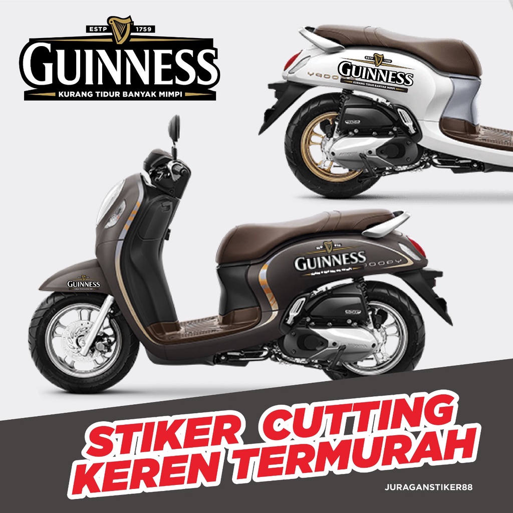 stiker scoopy striping scoopy guinness 1 set depan belakang (kiri-kanan)