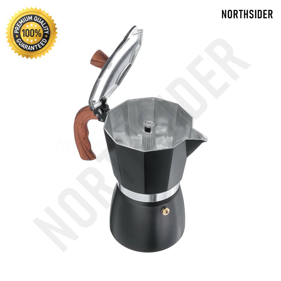 PAKET MOKA POT ALUMINIUM HITAM + KOMPOR ELEKTRIK YQ-105