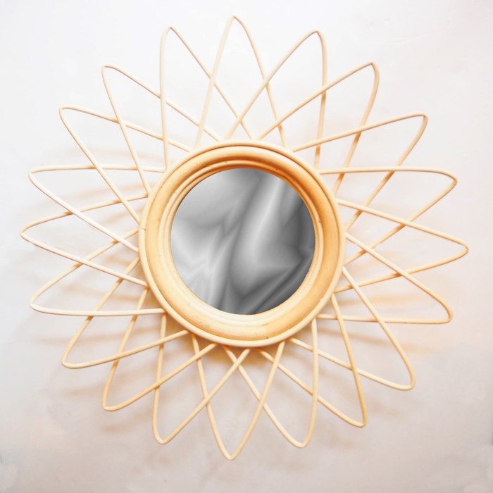 RUMAH TANGGA DEKORASI HIASAN DINDING AC 1978 DENAL | CERMIN ROTAN DEKORASI KACA HIASAN DINDING RUMAH