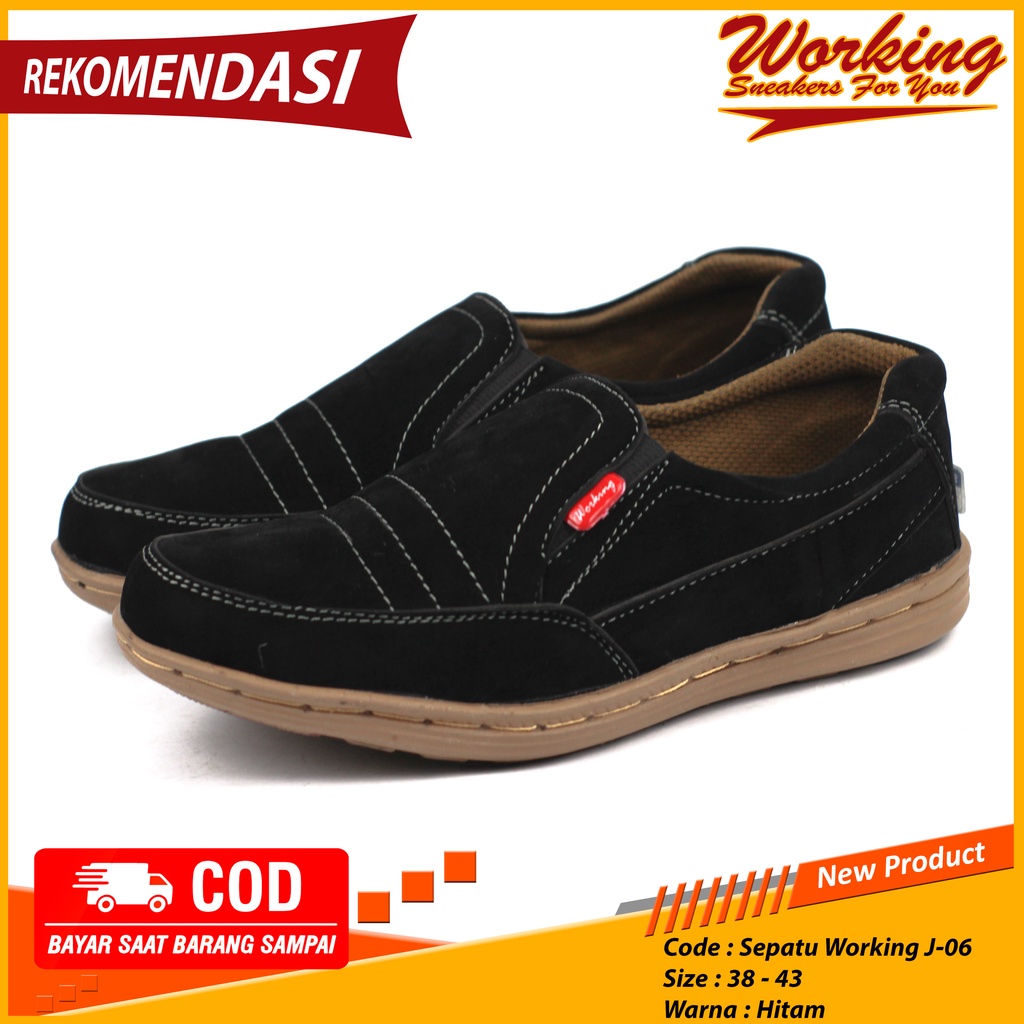 Sepatu Pria Working J-06 Sepatu Slop Kasual Santai