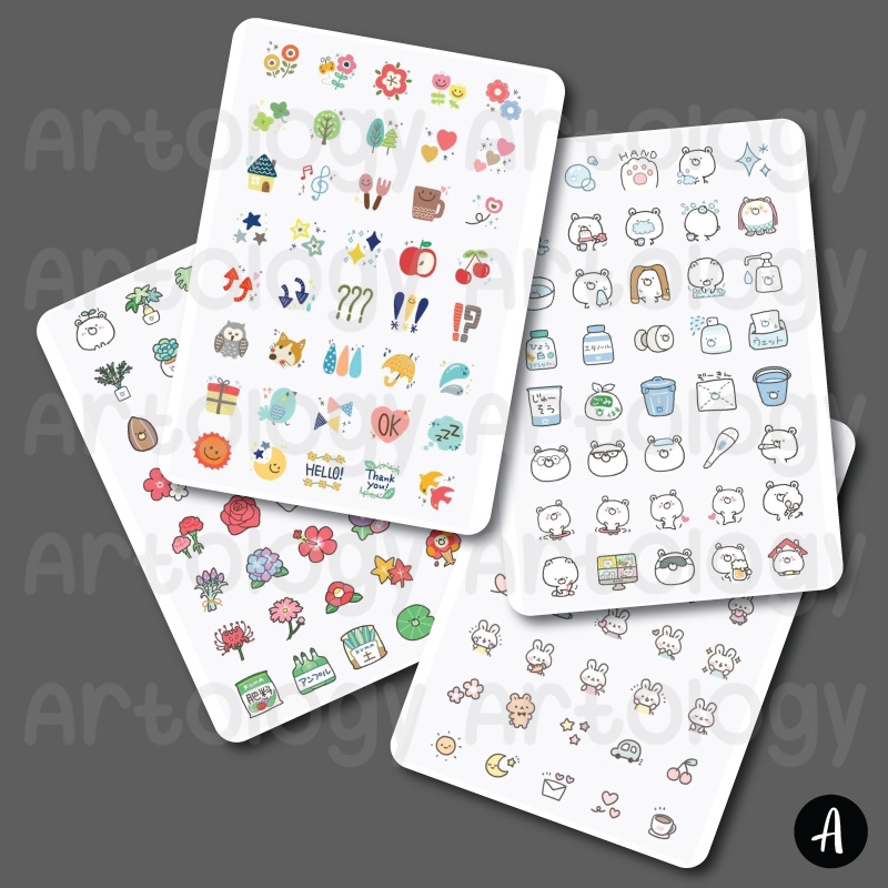 

[part 4/4] Set Sticker Planner Jurnal DIY Lucu Imut Kecil Mini Isi 40 Stiker Label Tahan Air Water Resistance Sticker Set