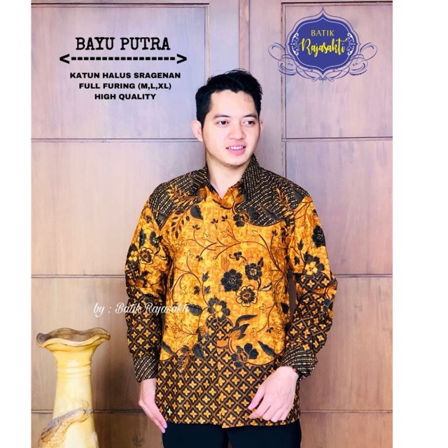 Batik Pria BAYU PUTRA FULL FURING Katun Halus Ori Solo