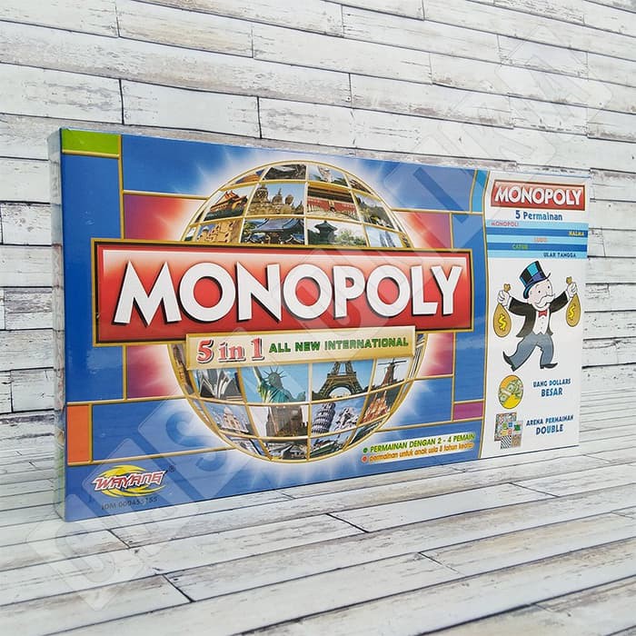 Board Game Puzzle Monopoly Internasional 5 In 1: Monopoli, C SBBB2613