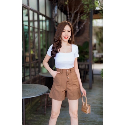 CELANA PENDEK TON BEWRY VARIASI KANCING 4 IMPORT BANGKOK/HOTPANTS HIGHWAIST BANGKOK(CLBRY023)