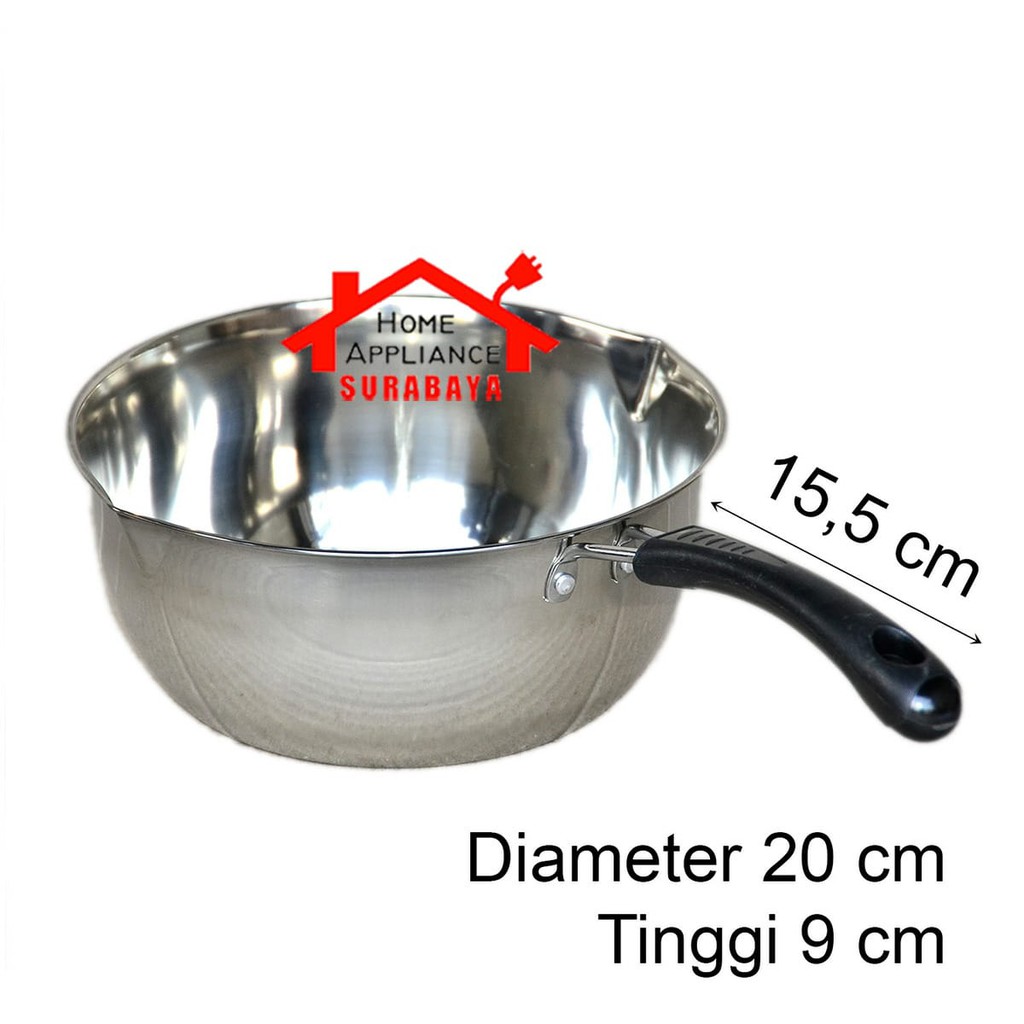 Panci Mie - Panci Kuah - Panci Susu - Panci Saus - Sauce Pan 20 CM Stainless Steel