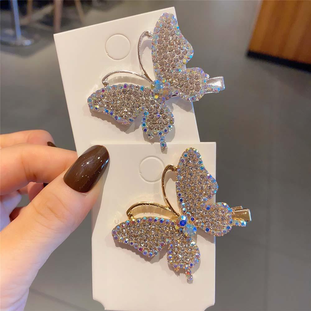 Agustina Jepit Rambut Kupu-Kupu Elegan Manis Wanita Korea Berlian Imitasi Hair Clip