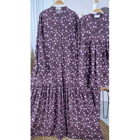 Atelier Angelina Sofia Dress Mixed Floral Choco Berry
