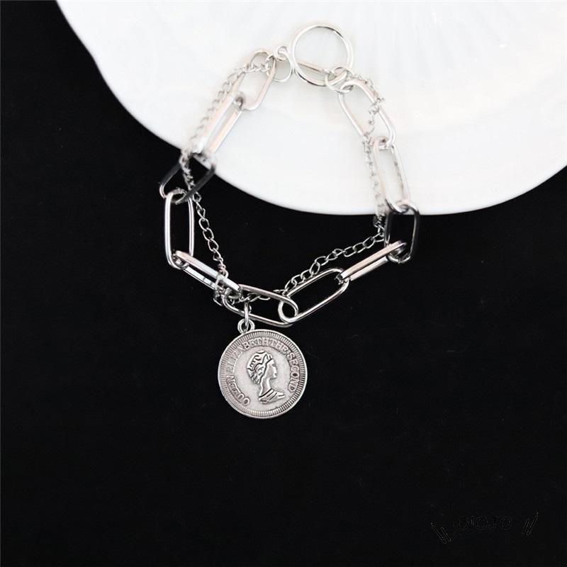 Gelang Tangan Rantai Silver Gaya Retro Untuk Wanita - ol2