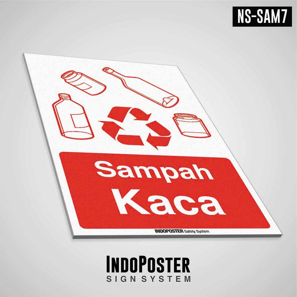 

Safety Sign Rambu K3 PVC ISO Sampah Kaca M 45x30cm