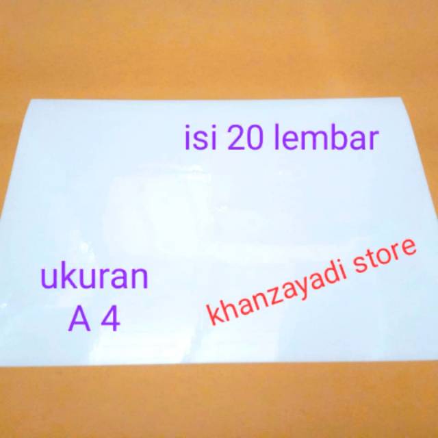 

Kertas stiker sticker transparan transparant bening (glossy) A4 high quality