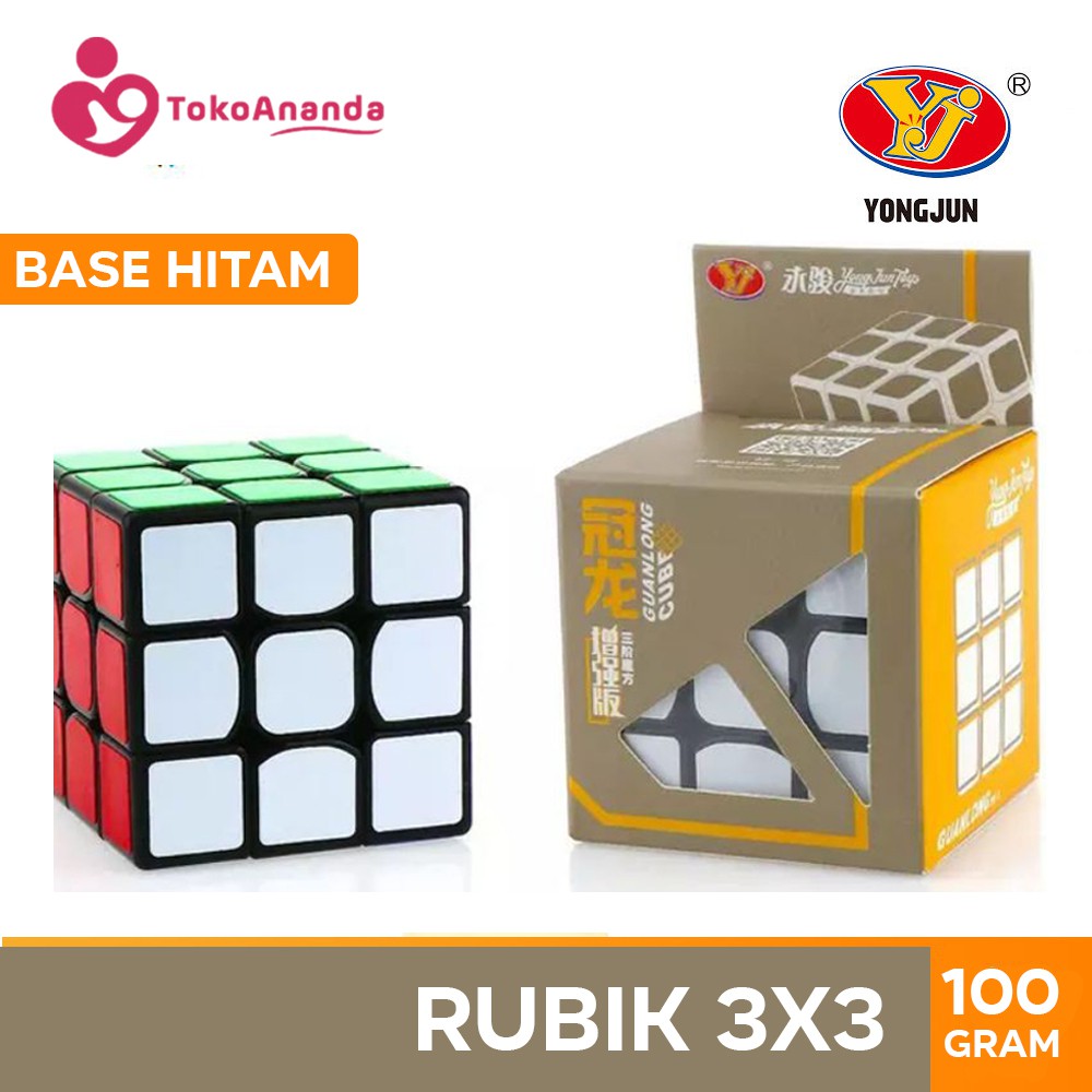 Rubik 3x3 Yongjun Guanlong Murah Black Base - Rubik 3x3 Guanlong Murah