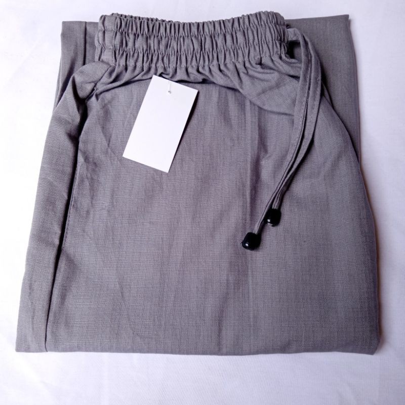 Celana kulot Panjang cigaret remaja ABG pola lebar-Abu asap/silver