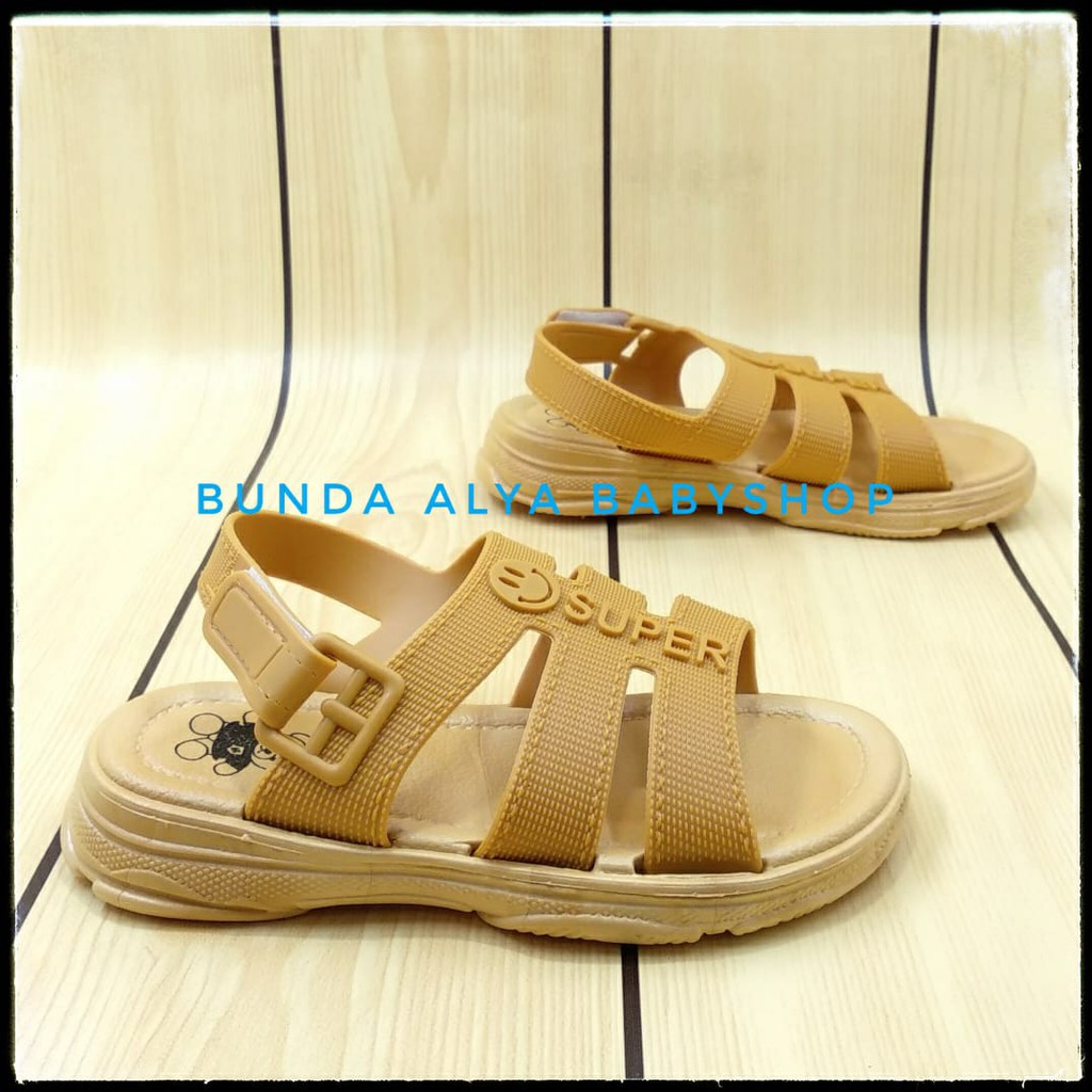 Sendal Anak Perempuan Tali Gladiator Umur 4 5 6 7 Tahun Elastis - Sandal Anak Cewek Casual COKLAT Size 24 -35 Alas Karet Anti Licin