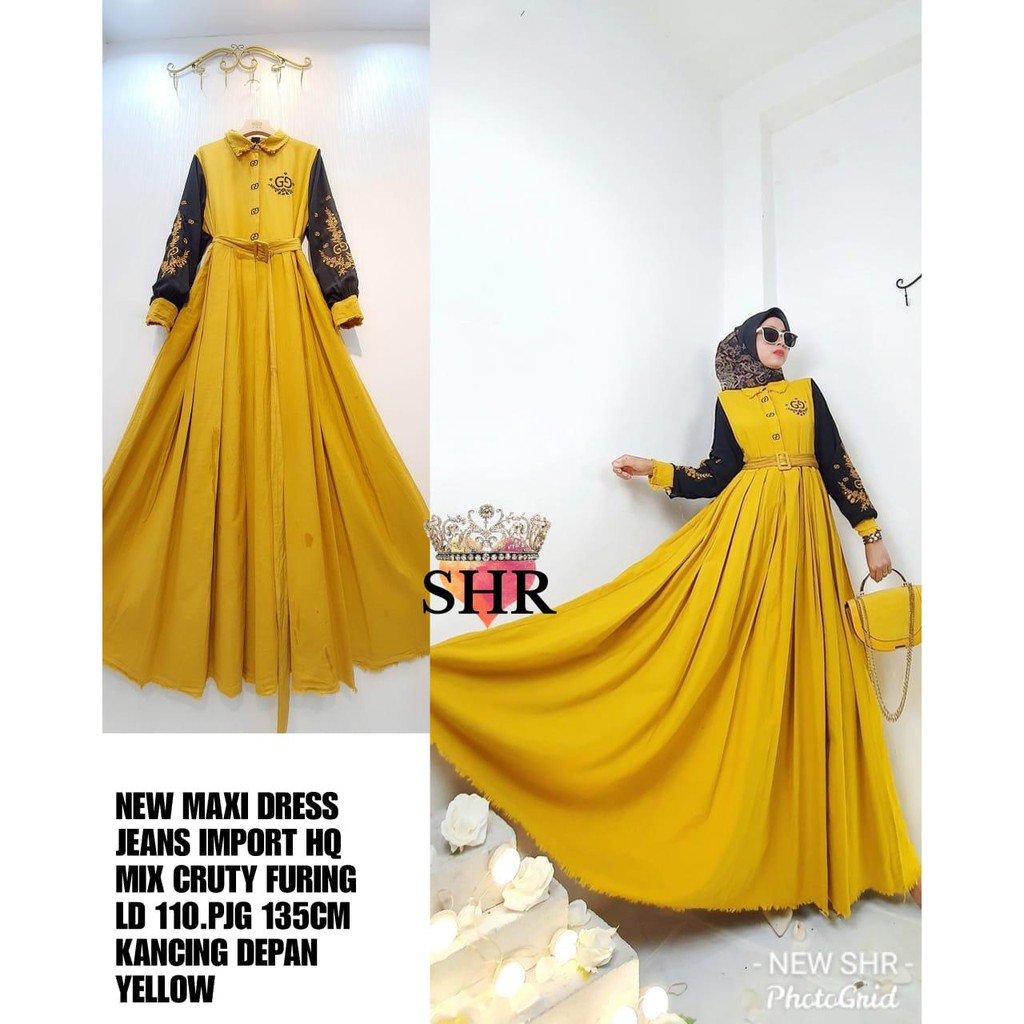 SHR (ORIGINAL) / NEW MAXI DRESS JEANS IMPORT HQ MIX CRUTY FURING