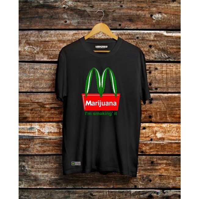 MARIJUANA. KAOS DISTRO ORIGINAL. KAOS DAUN GANJA