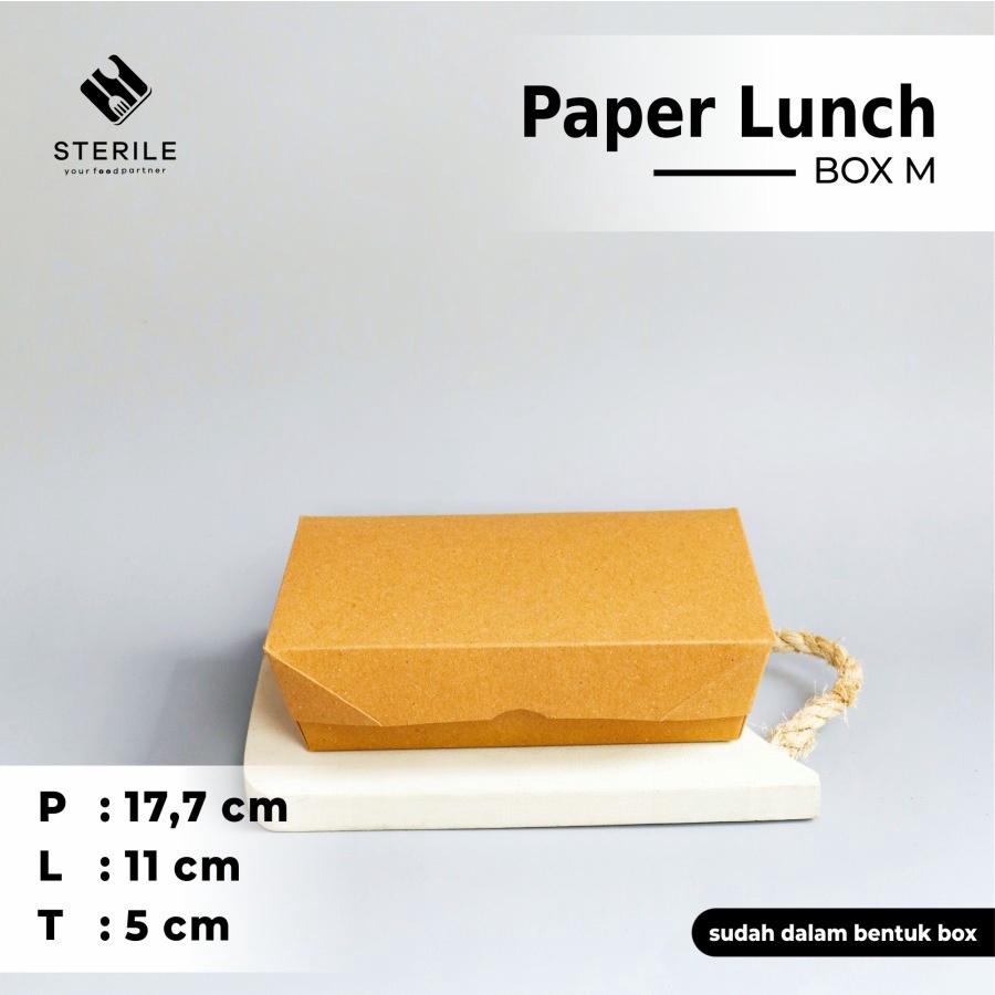 paper lunch box size M bahan ECO kraft foodgrade / paper box coklat