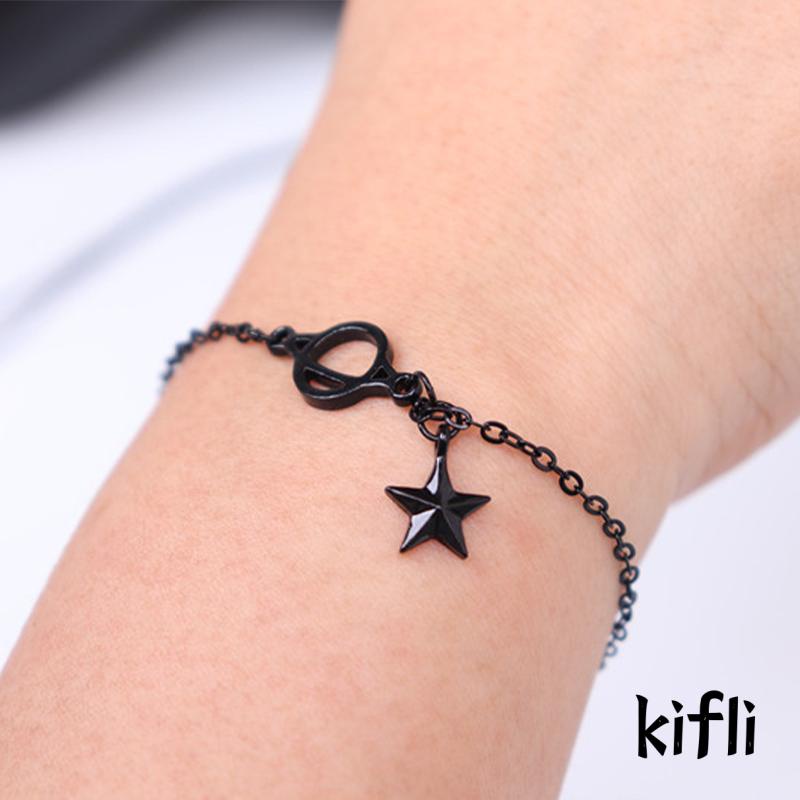 Gelang Rantai Dengan Charm Bentuk Planet / Bintang Untuk Wanita