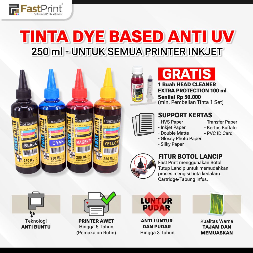 Tinta Dye Based Anti UV 250 ML