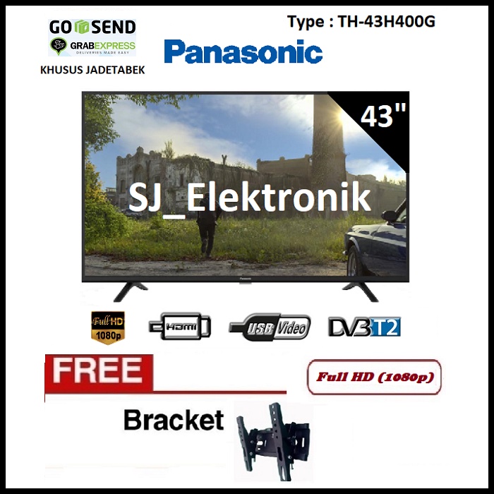Free Braket LED TV Panasonic 43 Inch TH-43H400G / 43H400G FullHD DVB-T2 HDMI