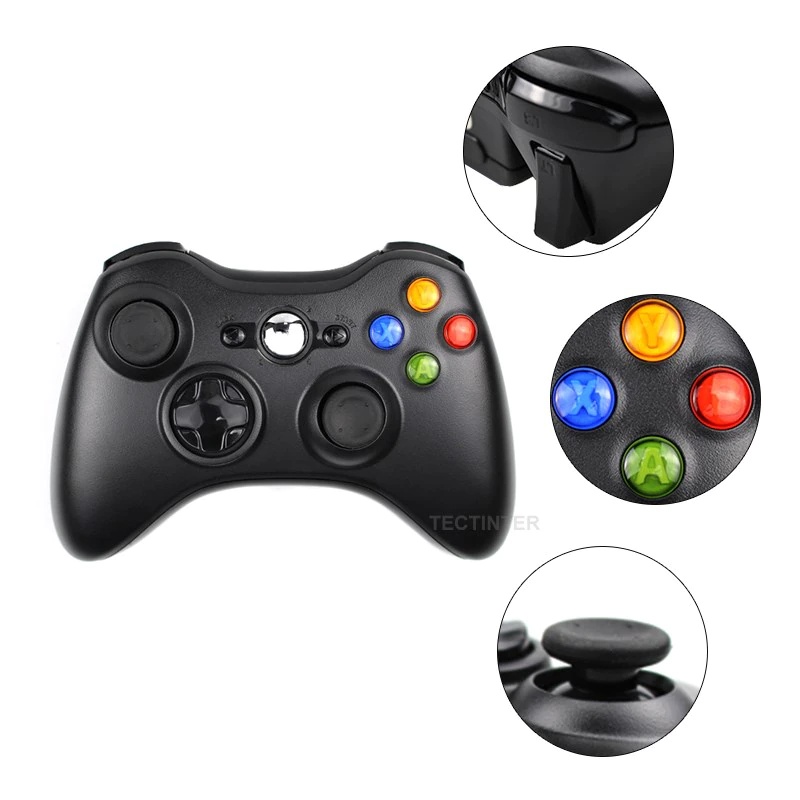 Gamepad Wireless 2.4Ghz for XBOX 360 PC with Receiver - TC36 - Black