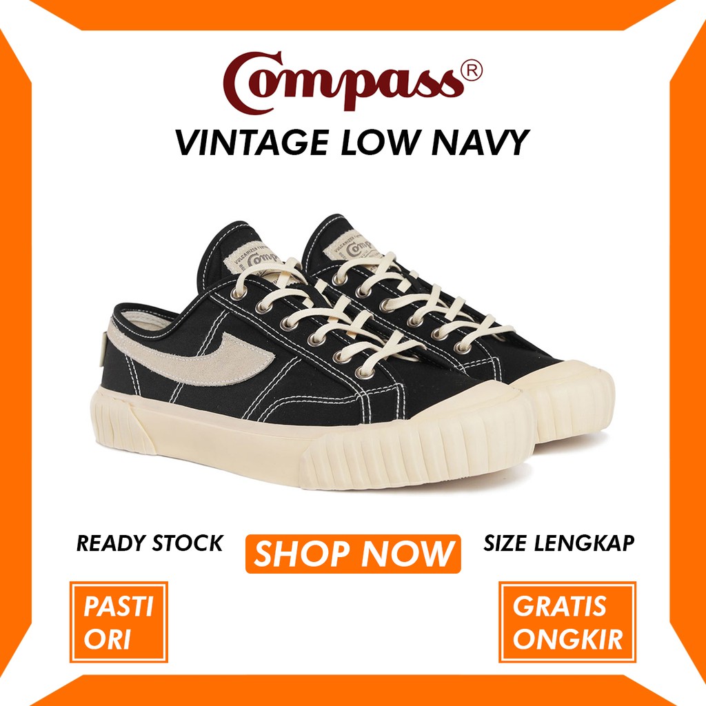 SEPATU COMPASS VINTAGE LOW NAVY ORIGINAL