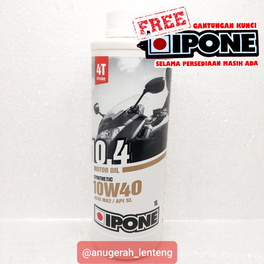 Oli Ipone 10.4 10W 40 Synthetic Jaso MA2 API SL 1L