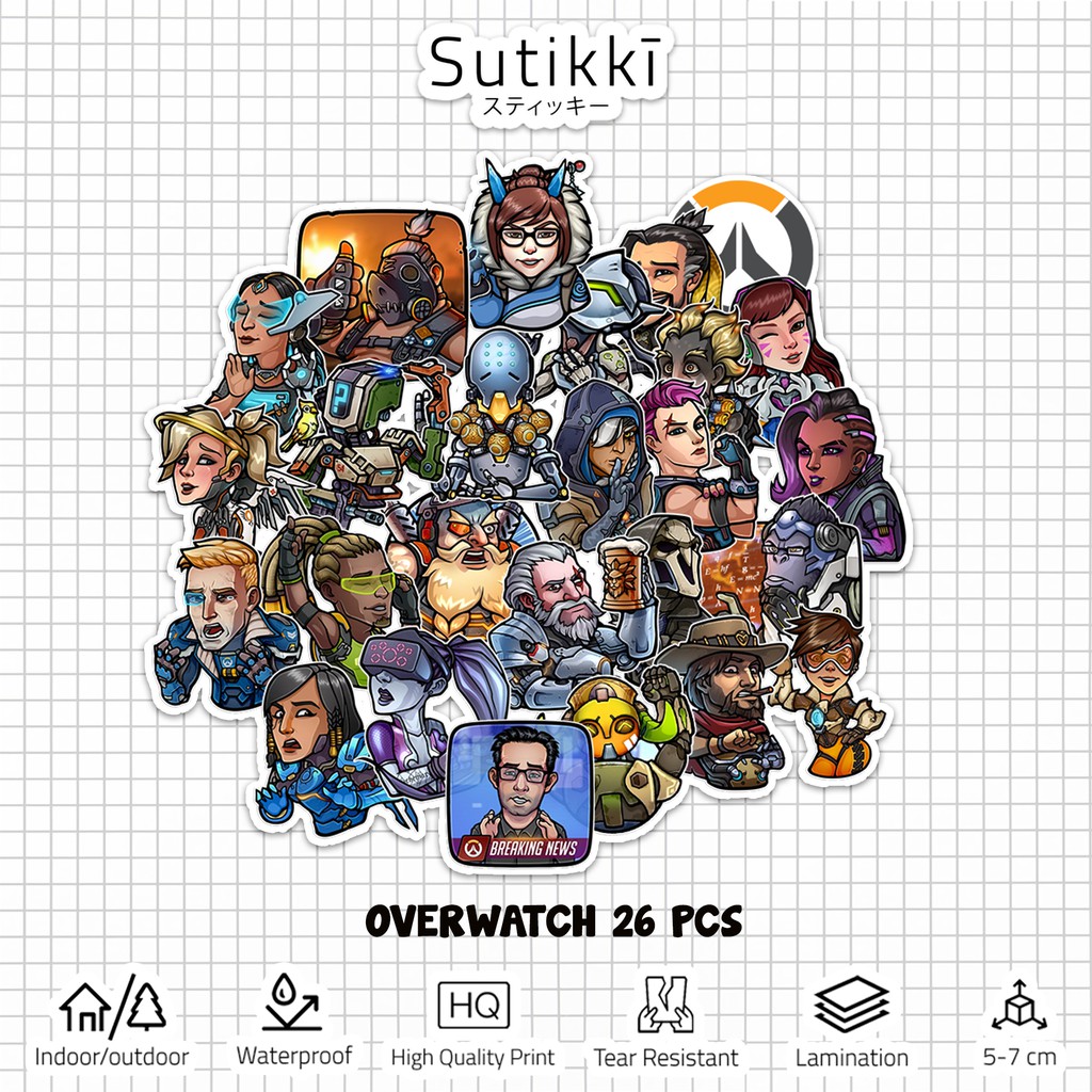 Sutikki | Sticker Pack Overwatch Over Watch PS4 PS5 Steam Computer PC Stiker Laptop Vinyl Aesthetic