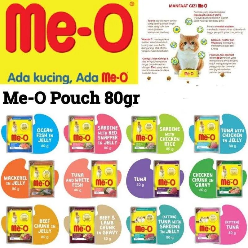 Me-O Pouch Cat Food 80gr Kitten/Adult | Meo Pouch