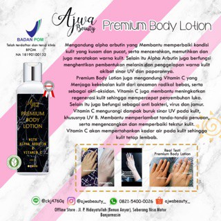 AJWA BEAUTY PREMIUM BODY LOTION WITH ALPHA ARBUTIN &amp; VITAMIN C - 250ML