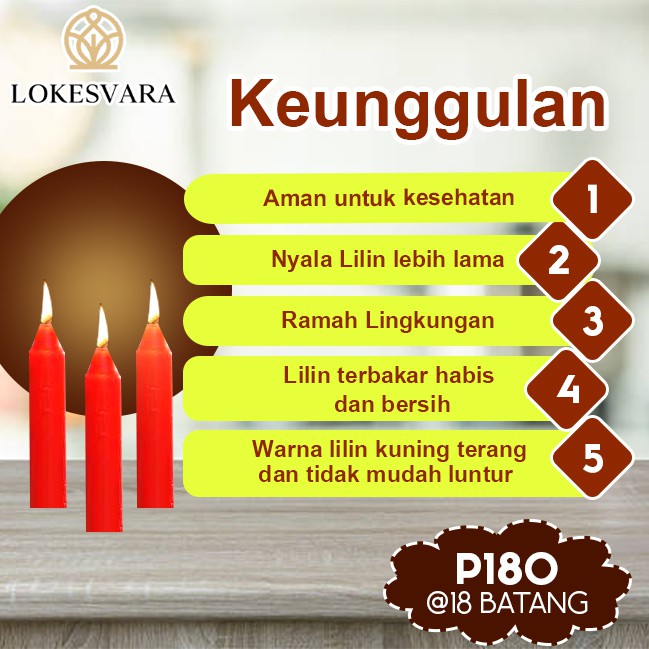 Lilin Sembahyang Parafin Sukhavati P180 Merah