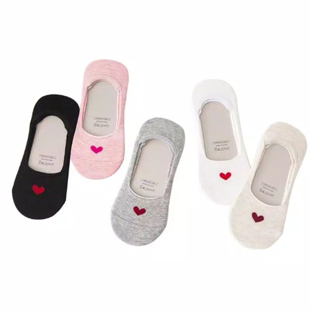 MurmerOfficial Kaos kaki wanita motif love Pendek logo Lucu Socks Fashion Wanita Korea Import R138 KK019