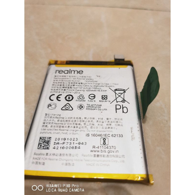 baterai realme 5 pro original copotan
