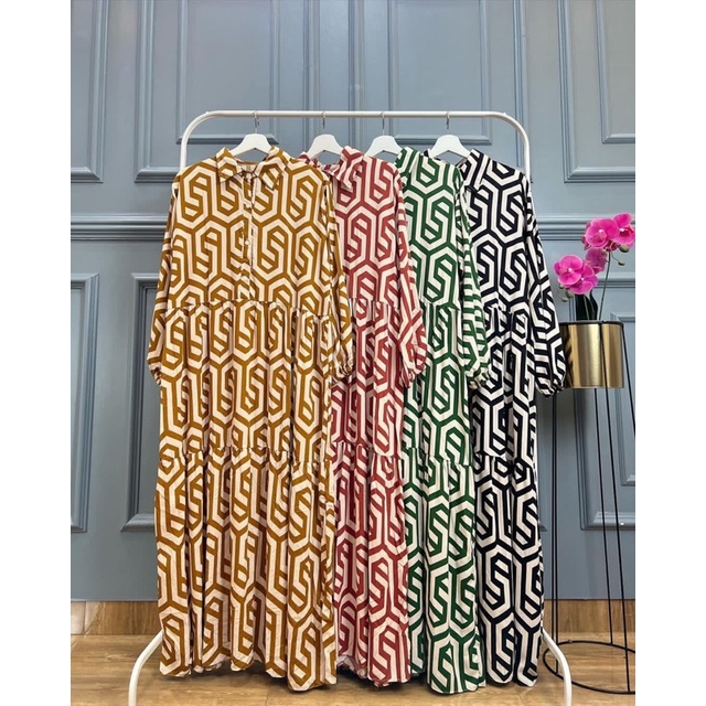 hanna maxi, dress import murah, gamis busui friendly, zara maxi, nursingwear, dress casual murah, ga