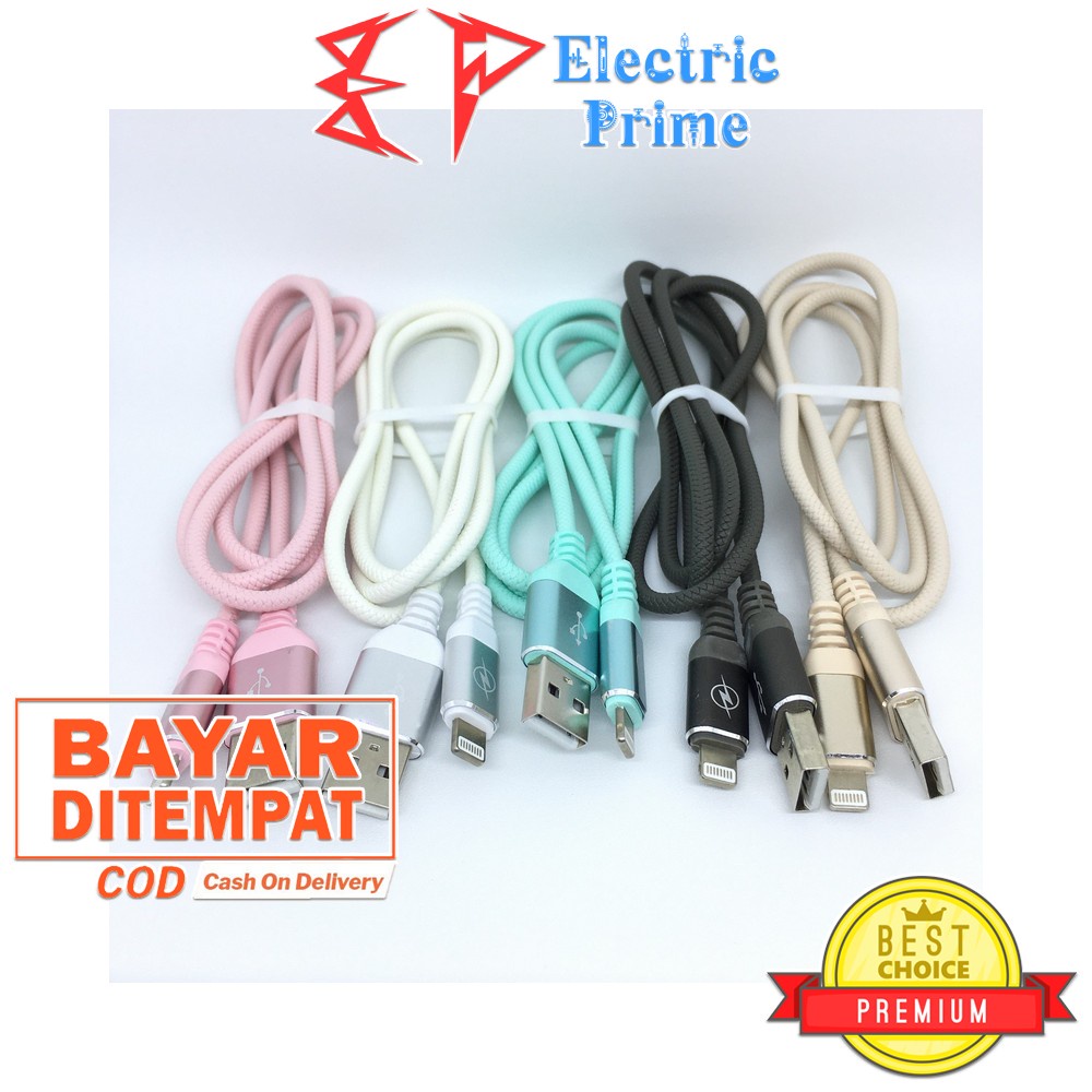 Kabel Charger Lightning USB Rubber Cable IOS Fast Charging Quick Charge 3.0