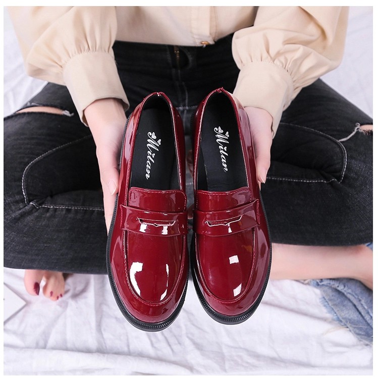 SEPATU DOCMART LOEFERS GLOSY KASUAL / SEPATU WANITA KERJA STYLE RS 011