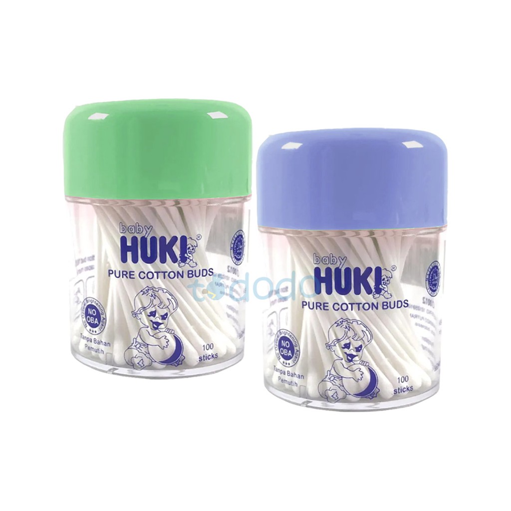 Huki Cotton Buds Pot EXF 100 CI0014 - Pembersih Telinga Bayi