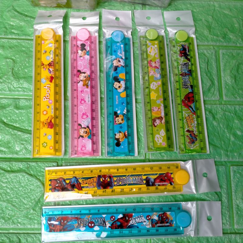 

1 PCS PENGGARIS FANCY GARISAN LIPAT 30CM GAMBAR ANIMASI KARTUN GROSIR