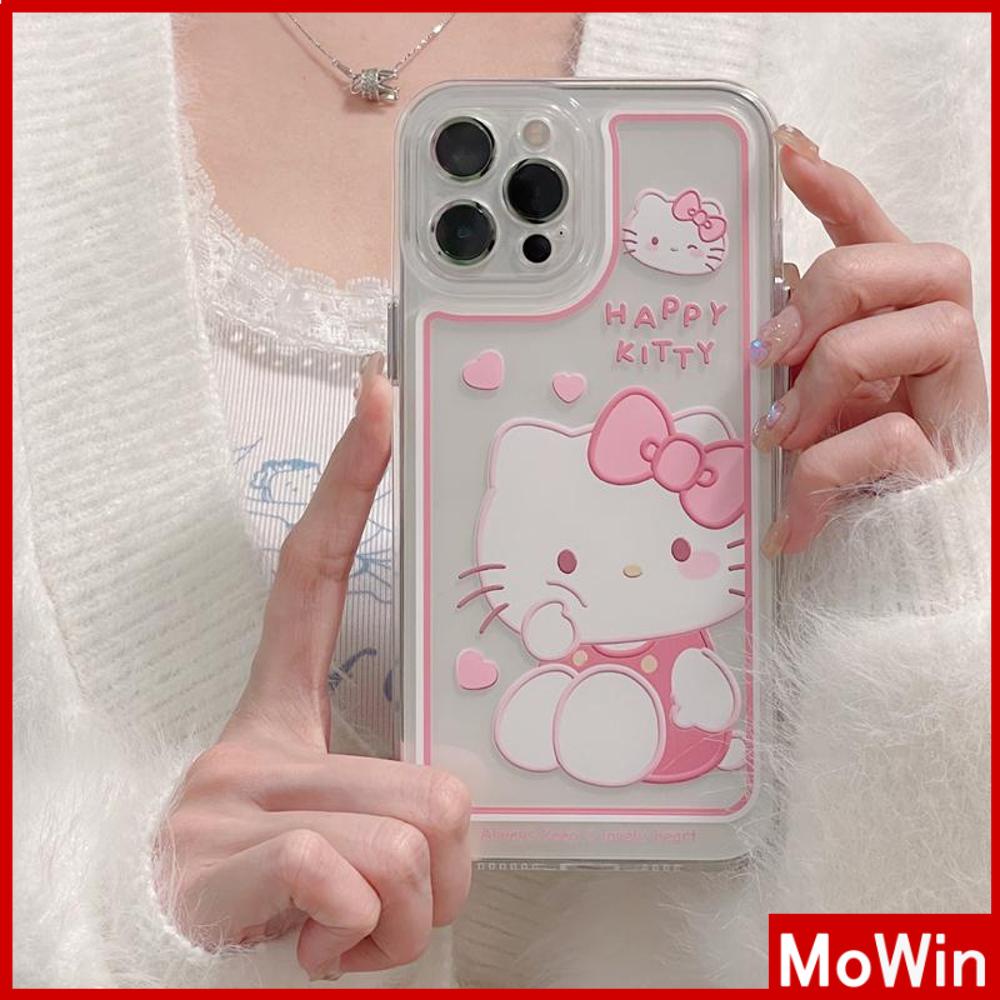 iPhone Case Clear Case Soft Thick TPU Shockproof Super Transparent Protection Camera Plating Button Pink Cartoon Cute For iPhone 13 Pro Max iPhone 12 Pro Max iPhone 11 iPhone 7Plus