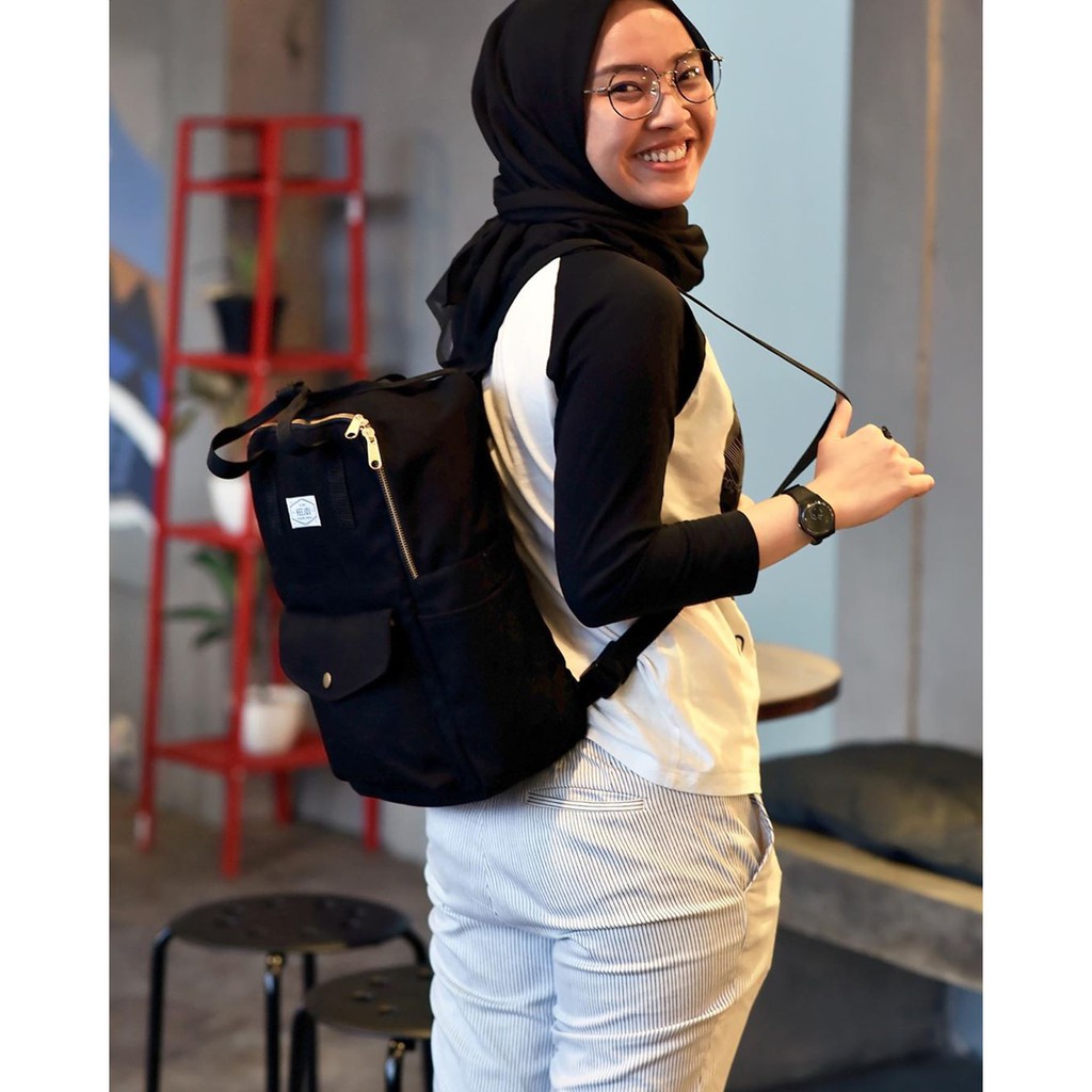 TAS BACKPACK LAPTOP KANVAS MULTIFUNGSI TO WAYS GOLDY