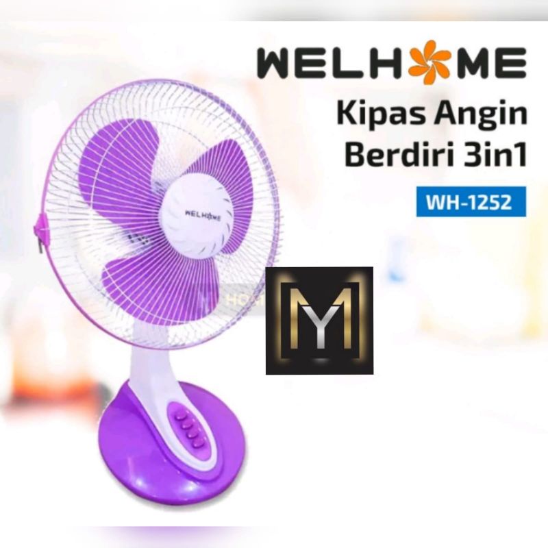 KIPAS ANGIN MEJA WELHOME 12inc WH-1252 / KIPAS DUDUK WELHOME WH 1252 / DESK FAN WELHOME WH1252