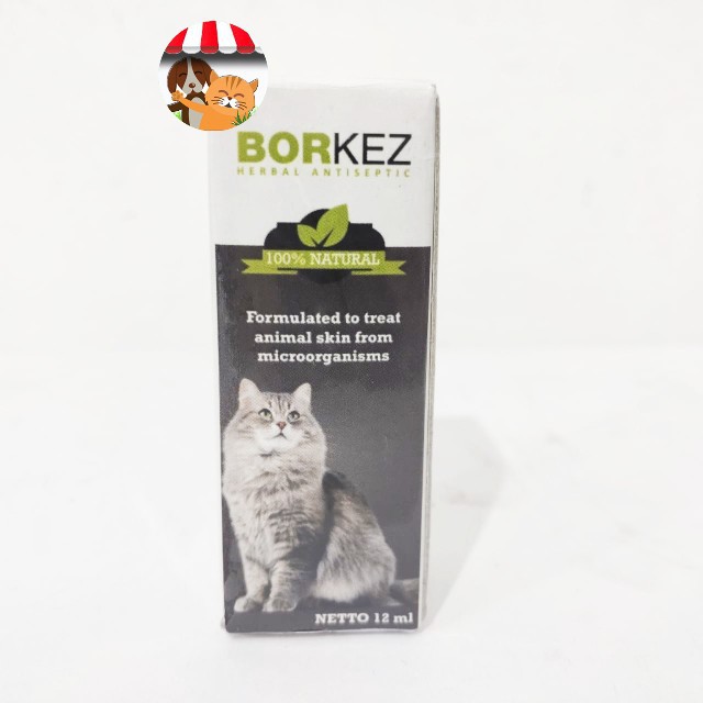 Borkez Herbal Antiseptic Kucing - Obat Kudis Jamur Kutu Tetes 12ml