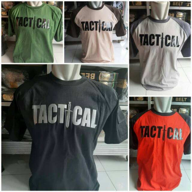 Baju Kaos Tactical Taktikal Pendek Katun Combat