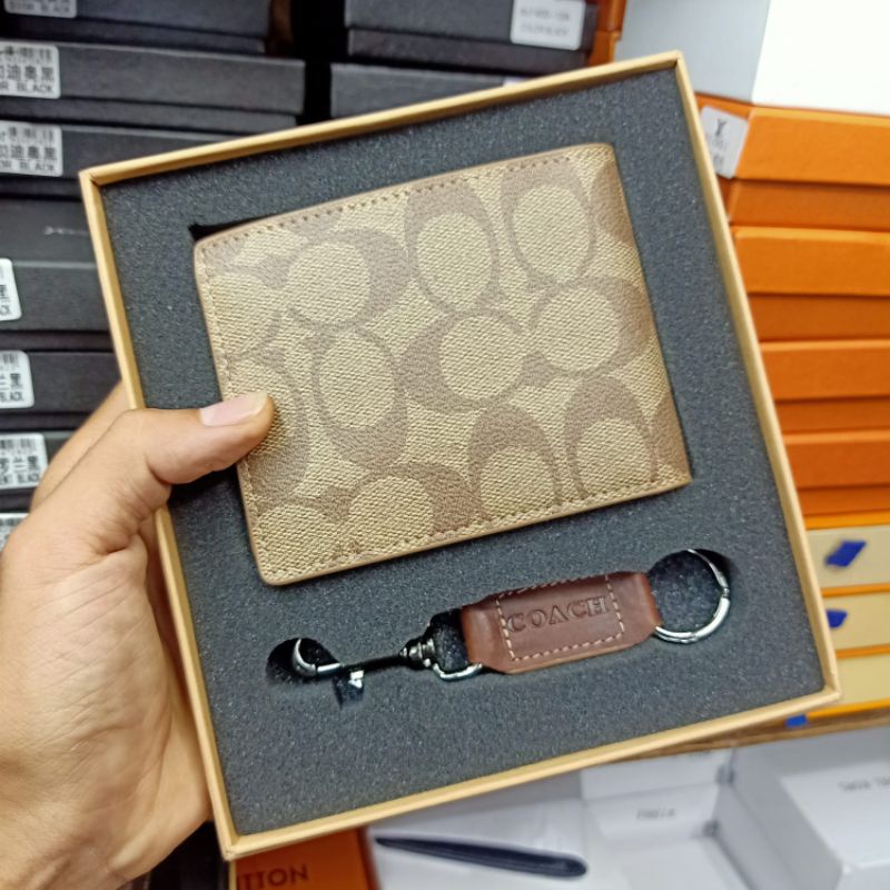 Dompet Coach Set Key chain Dompet Lipat Premium Quality